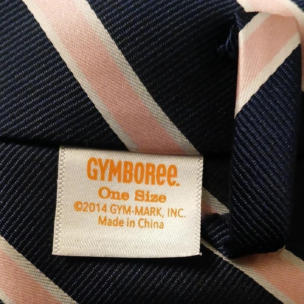 Gymboree Spring Dressy Navy and Light Pink Striped Pre-Tied Necktie (J)